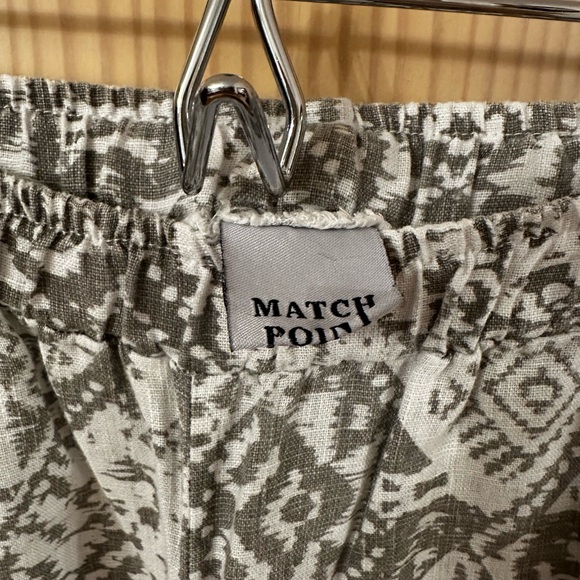 Match Point Gray Patterned Wide Leg Pants - Picture 2 of 2